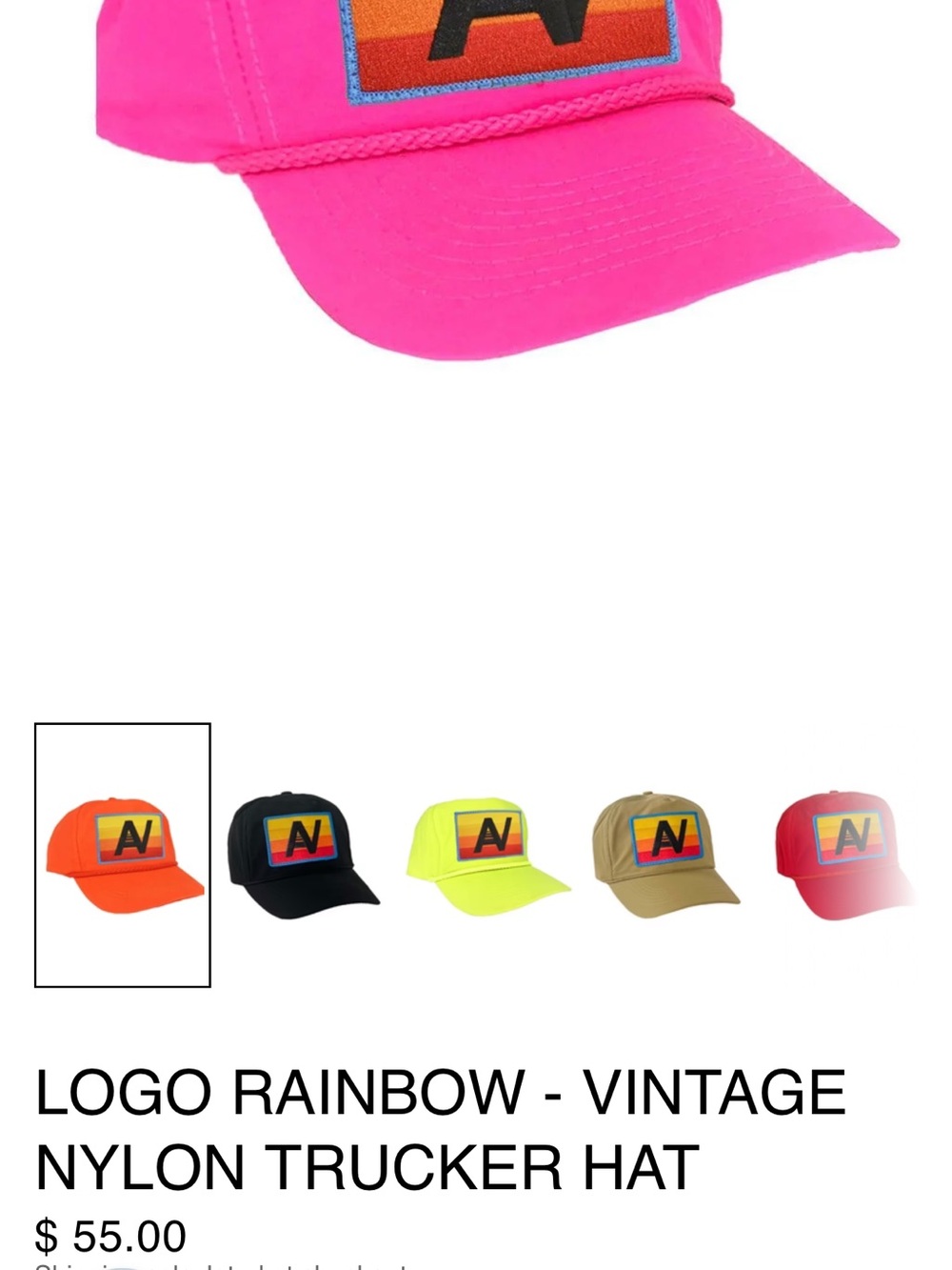 Never wore! Aviator Nation Vintage Neon Pink Trucker Hat w/ Sunset Patch - Picture 2 of 4